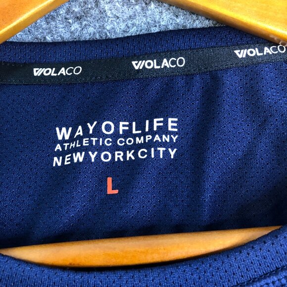 Wolaco Way of Life Long Sleeve Shirt Mens Large Blue Running Performance - Picture 2 of 6